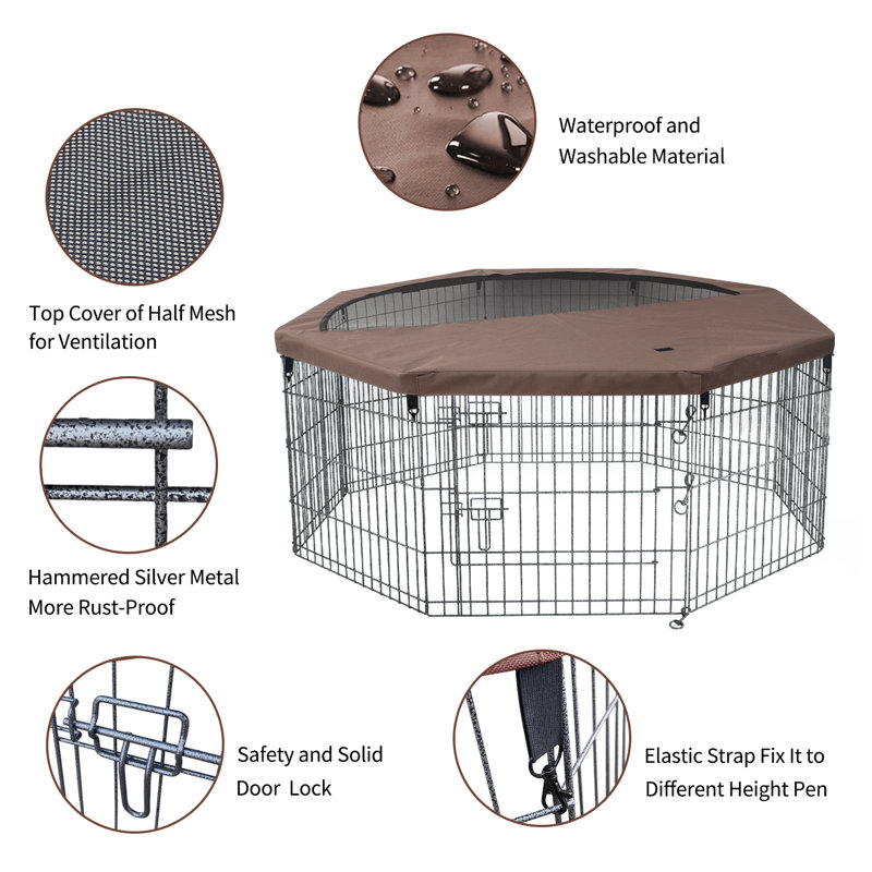 CheerTran 8 Panel Metal Exercise Pen with Top Cover Reviews Wayfair